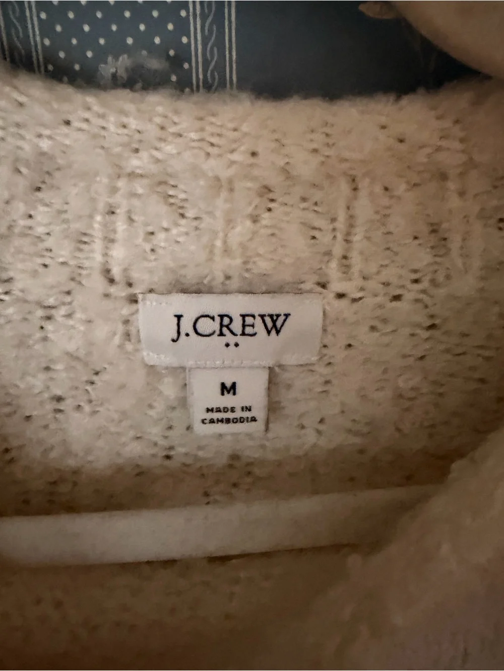 J. Crew Cream fuzzy rollneck Sweater
